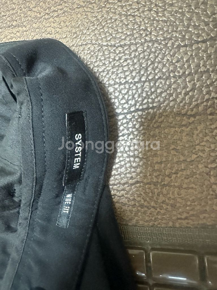 시스템옴므 밑단 슬릿 와이드 슬렉스 블랙--2