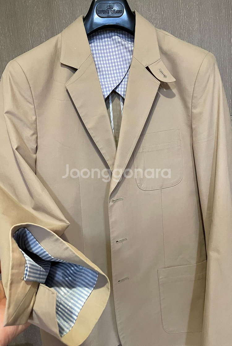 모디파이드 베이지 면 블레이저 자켓 L/100 사이즈 판매--3