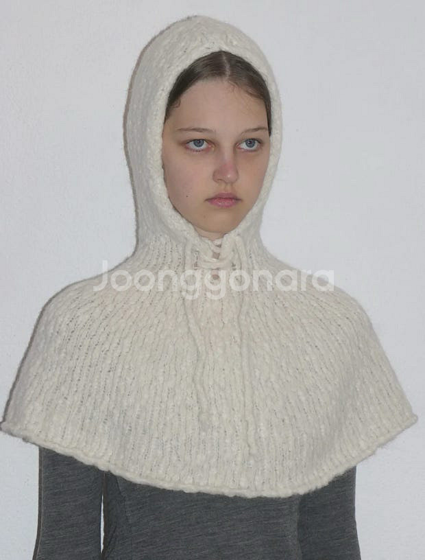 팔로마울 후드 바라클라바 니트 케이프--1