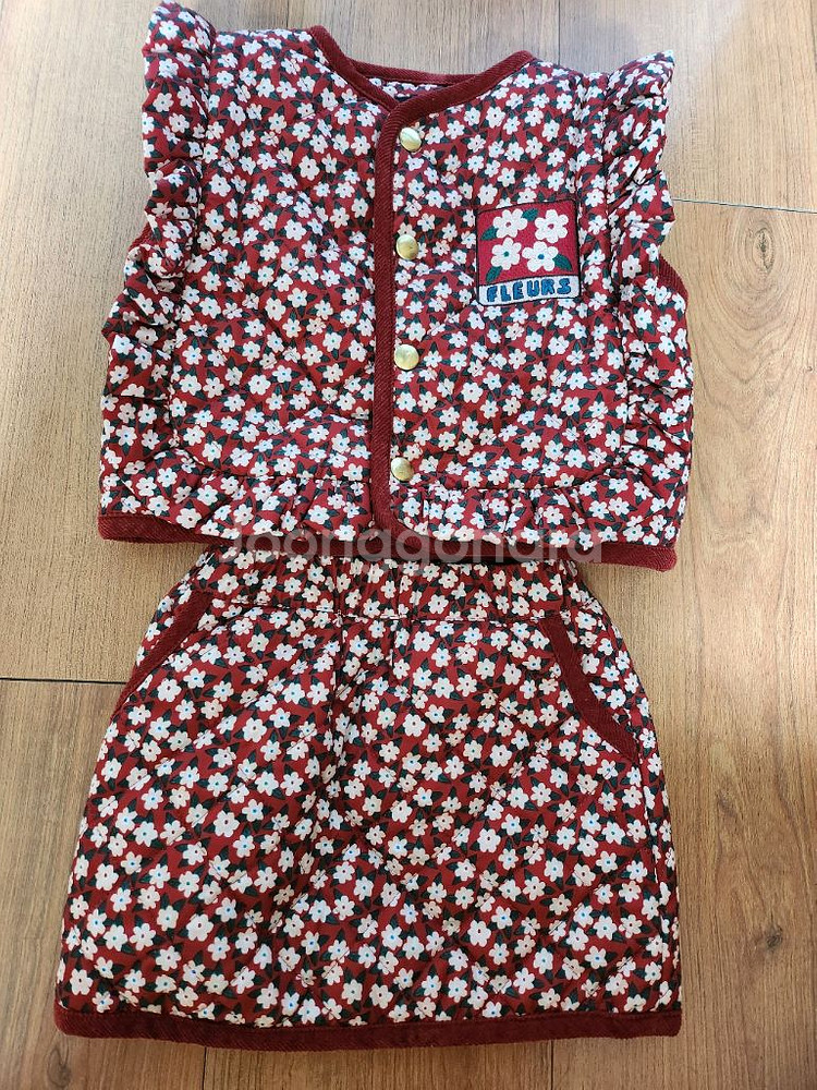 리미떼두두 패딩 조끼 치마 세트 (착샷O)--5