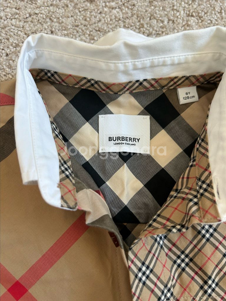 버버리 키즈 체크 셔츠 8Y--1