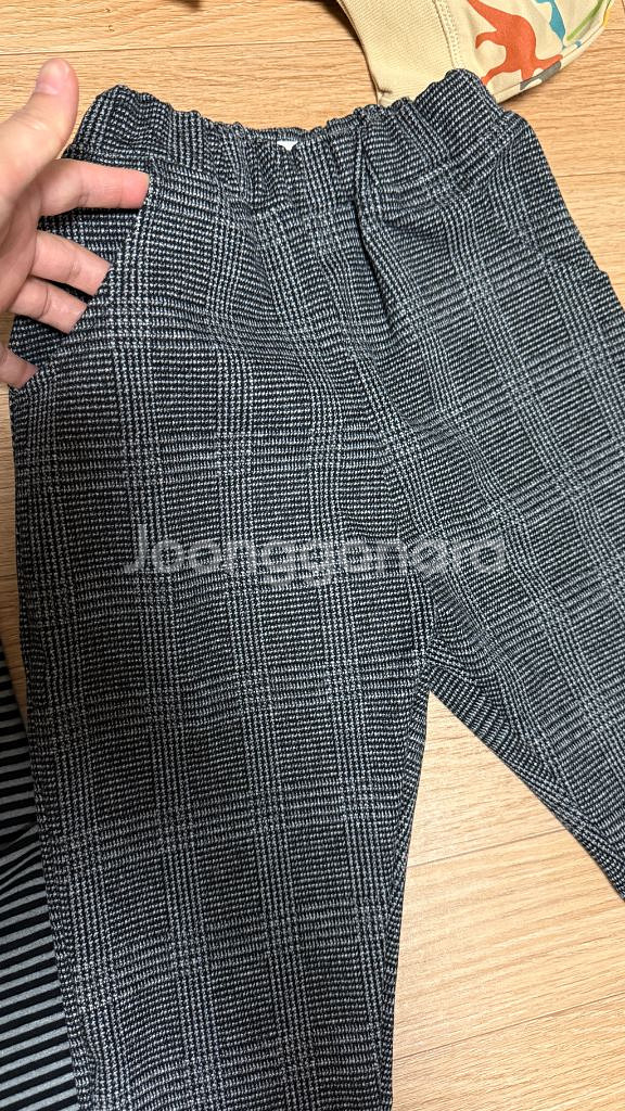 새상품 130 맨투맨 +바지 상하복 세트 묶음~체크바지--1