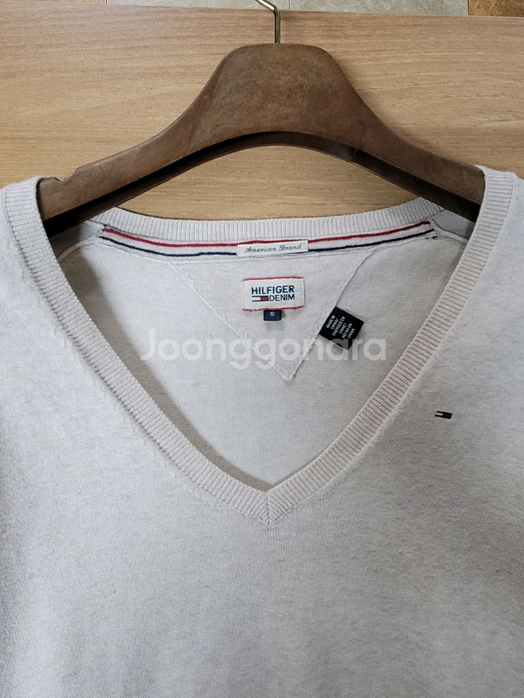 TOMMY HILFIGER 타미힐피거 면티트 긴팔 브이넥--3