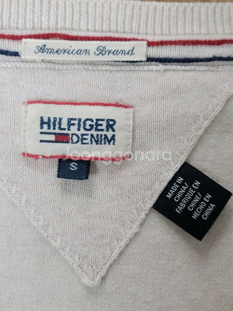 TOMMY HILFIGER 타미힐피거 면티트 긴팔 브이넥--2