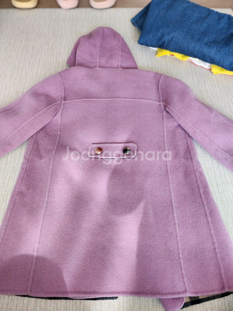 여아 후드 코트 + 데님 원피스 세트--0