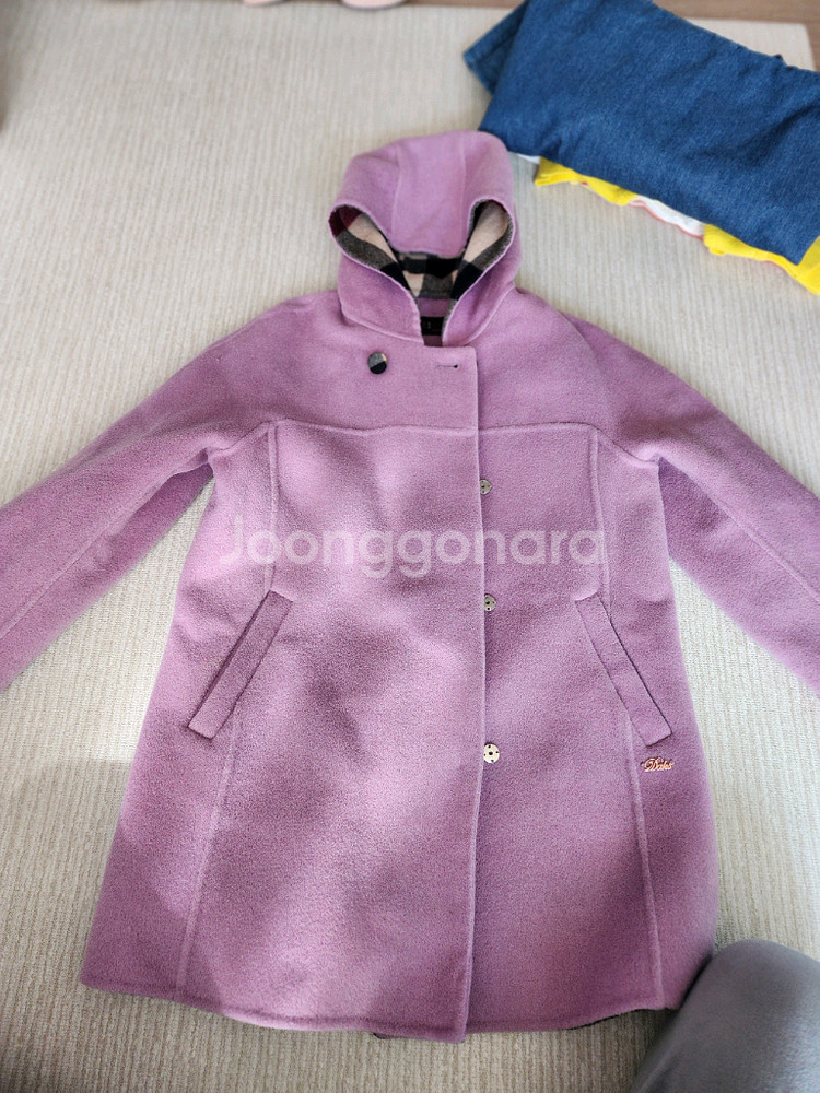 여아 후드 코트 + 데님 원피스 세트--1