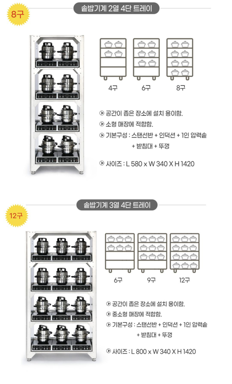 치치쿠쿠 업소용 인덕션 솥밥기계 6구 세트 판매합니다. (전시품 미사용/새제품)--1