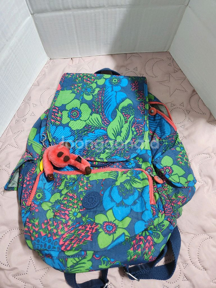 플로럴 패턴 가방 키플링 백팩--0