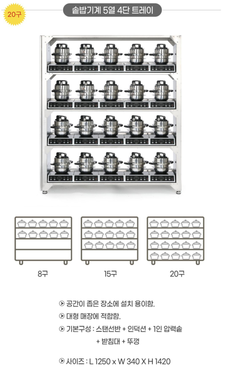 치치쿠쿠 업소용 인덕션 솥밥기계 4구 세트 판매합니다. (전시품 미사용/새제품)--3