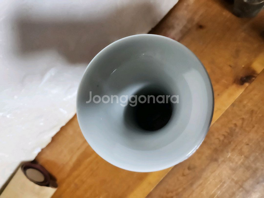 고도자기 유리홍 사자 그림 화병--5