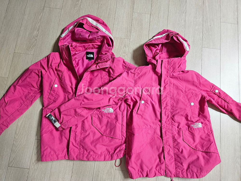 노스페이스 후드 바람막이 자켓 130 쌍둥이 2벌 일괄판매--0