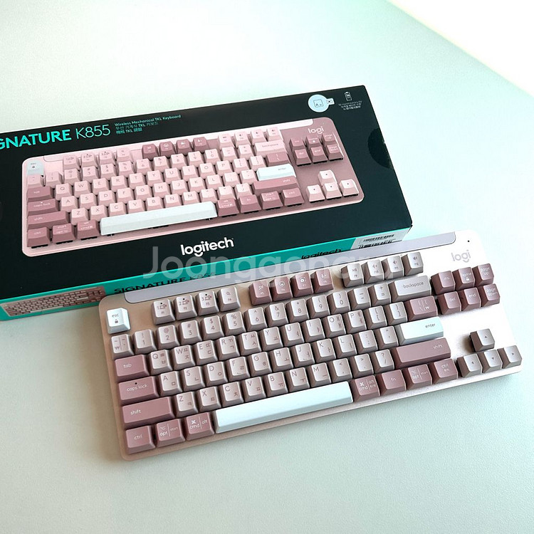 로지텍 기계식 키보드 k855 핑크--0