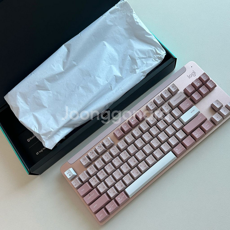 로지텍 기계식 키보드 k855 핑크--4