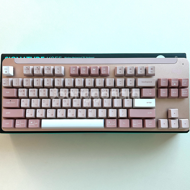 로지텍 기계식 키보드 k855 핑크--3