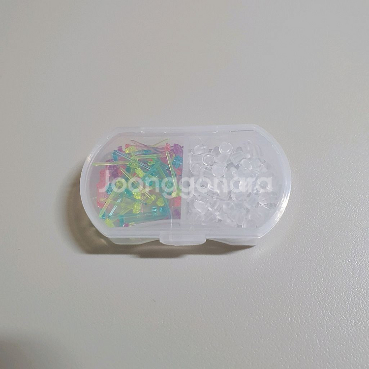 플라스틱 컬러풀 투명 꽃 귀걸이--0