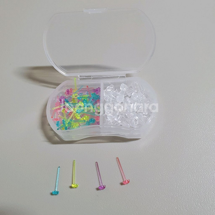 플라스틱 컬러풀 투명 꽃 귀걸이--2