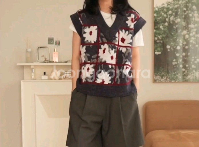 자라 ZARA 플라워 니트 베스트 S 스몰 55 패턴 조끼 정품 새상품--4