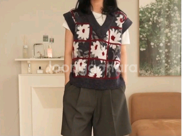 자라 ZARA 플라워 니트 베스트 S 스몰 55 패턴 조끼 정품 새상품--2