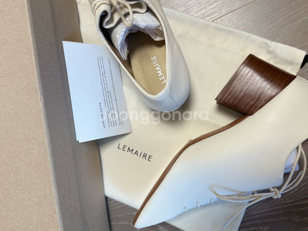 새상품) 르메르 lemaire 더비 힐 아이보리--7