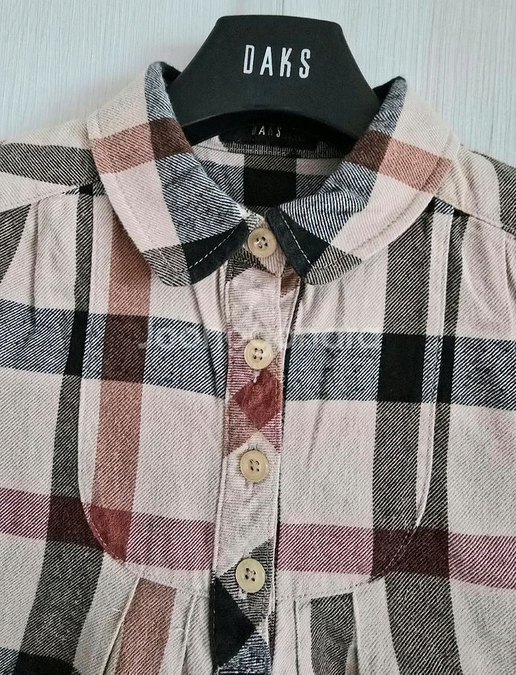 닥스키즈 여아 하우스체크 도톰 롱블라우스 110사이즈--2