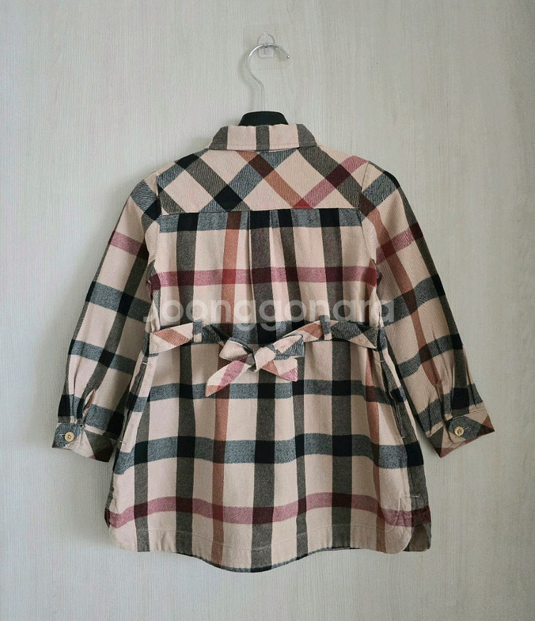 닥스키즈 여아 하우스체크 도톰 롱블라우스 110사이즈--7