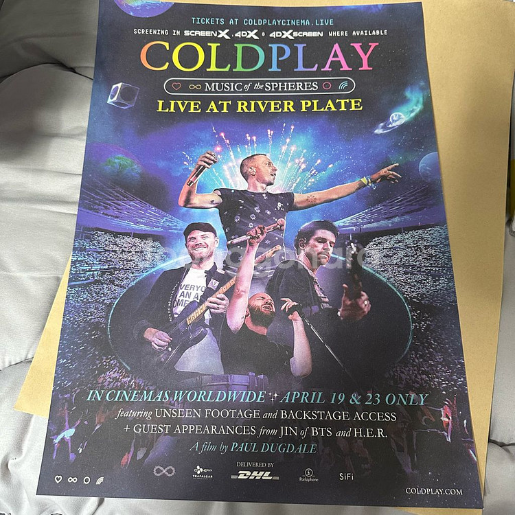 COLDPLAY 포스터 팝니다. 콜드플레이 cgv 특전--0