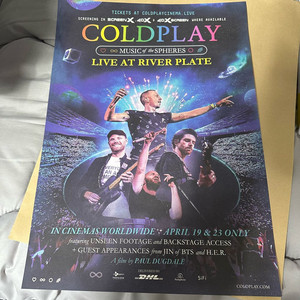 COLDPLAY 포스터 팝니다. 콜드플레이 cgv 특전