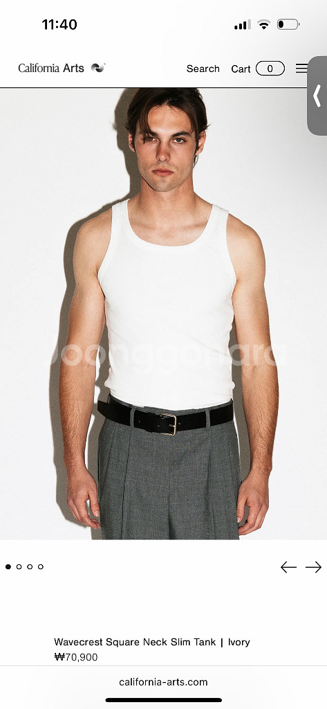 Calirfornia arts 크롭 나시 아이보리 xl--0