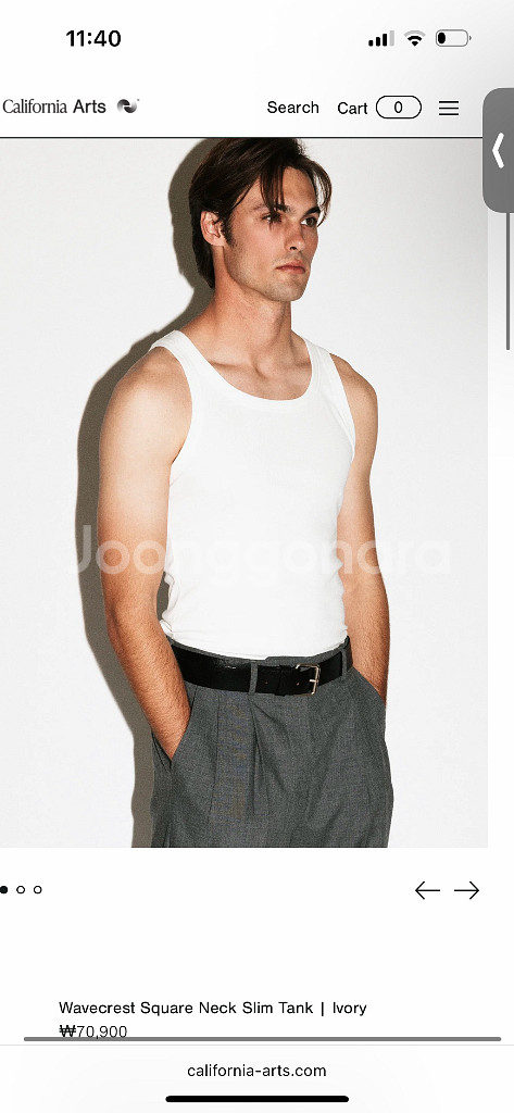 Calirfornia arts 크롭 나시 아이보리 xl--2