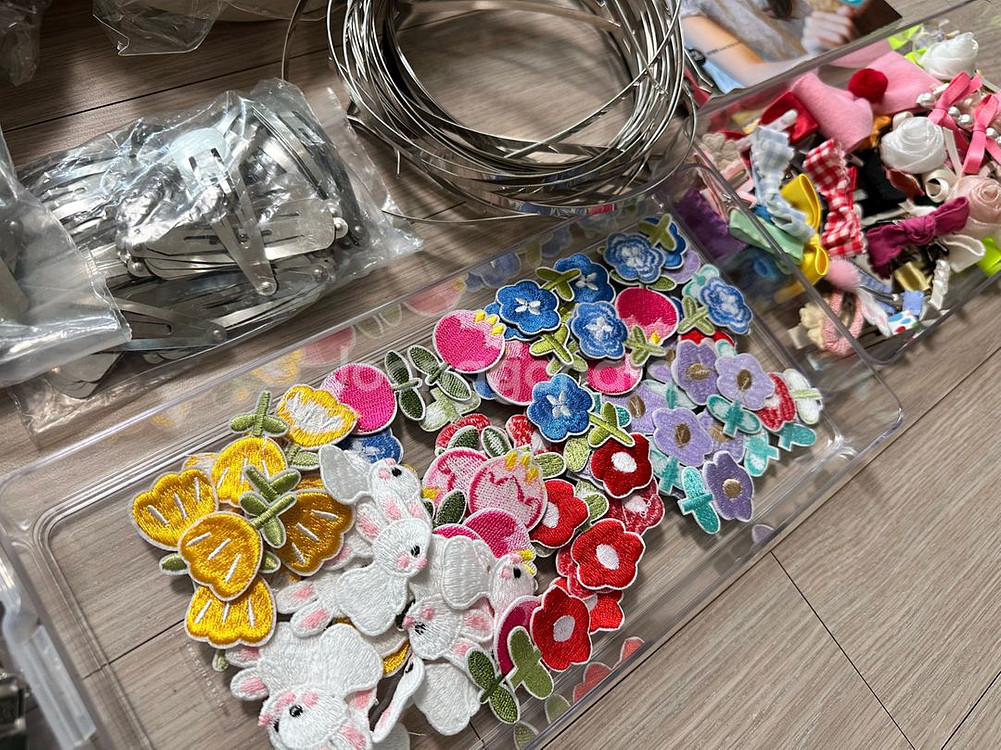 리본재료 헤어핀재료 장식추가--1