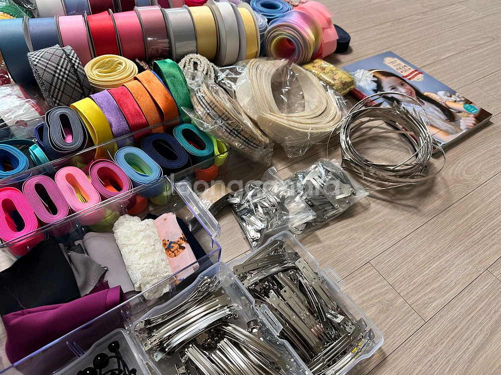 리본재료 헤어핀재료 장식추가--2