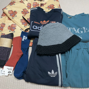 겨울 퀼팅점퍼 상하복 2벌 모자