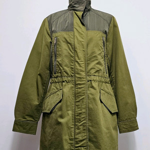 베네통 야상자켓 카키야상 자수 롱자켓