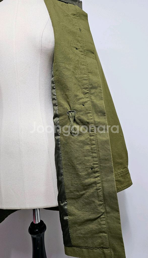 베네통 야상자켓 카키야상 자수 롱자켓--5