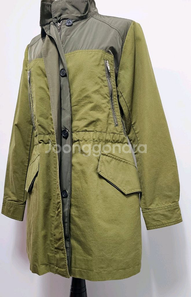 베네통 야상자켓 카키야상 자수 롱자켓--6