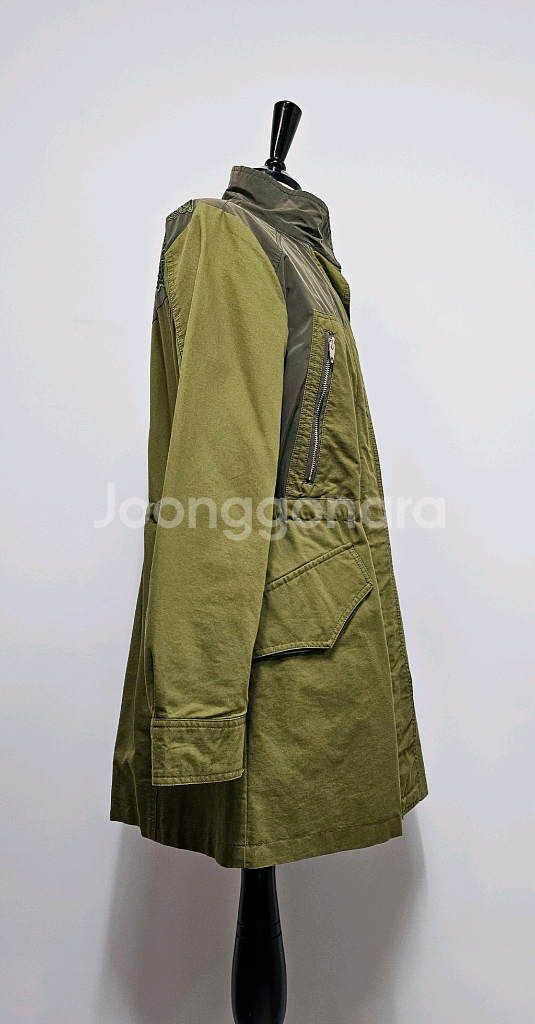 베네통 야상자켓 카키야상 자수 롱자켓--2