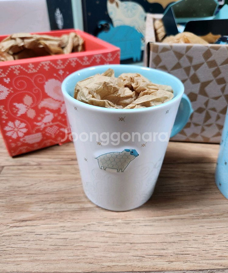 스타벅스 양의해 한정 머그컵, 에스프레소컵, 카드 커플 선물세트(미사용)--5