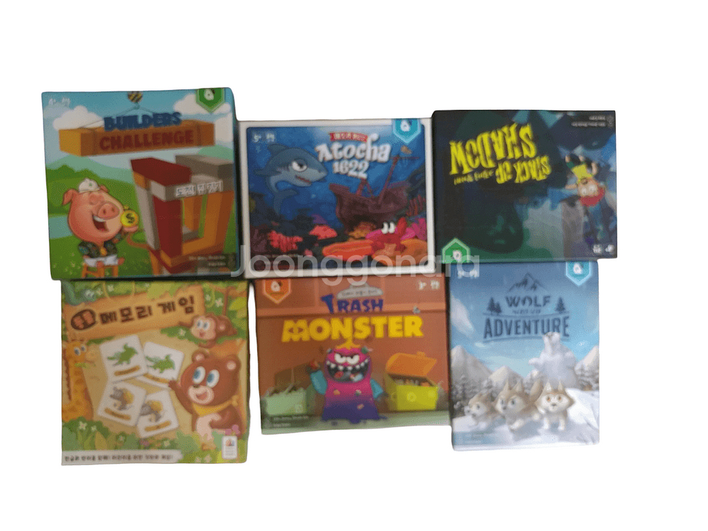 어린이 보드 게임 쓰레기 괴물이 온다, 늑대의 모험, 아토차 1622, 그림자를 쌓아라, 동물 메모리게임--1