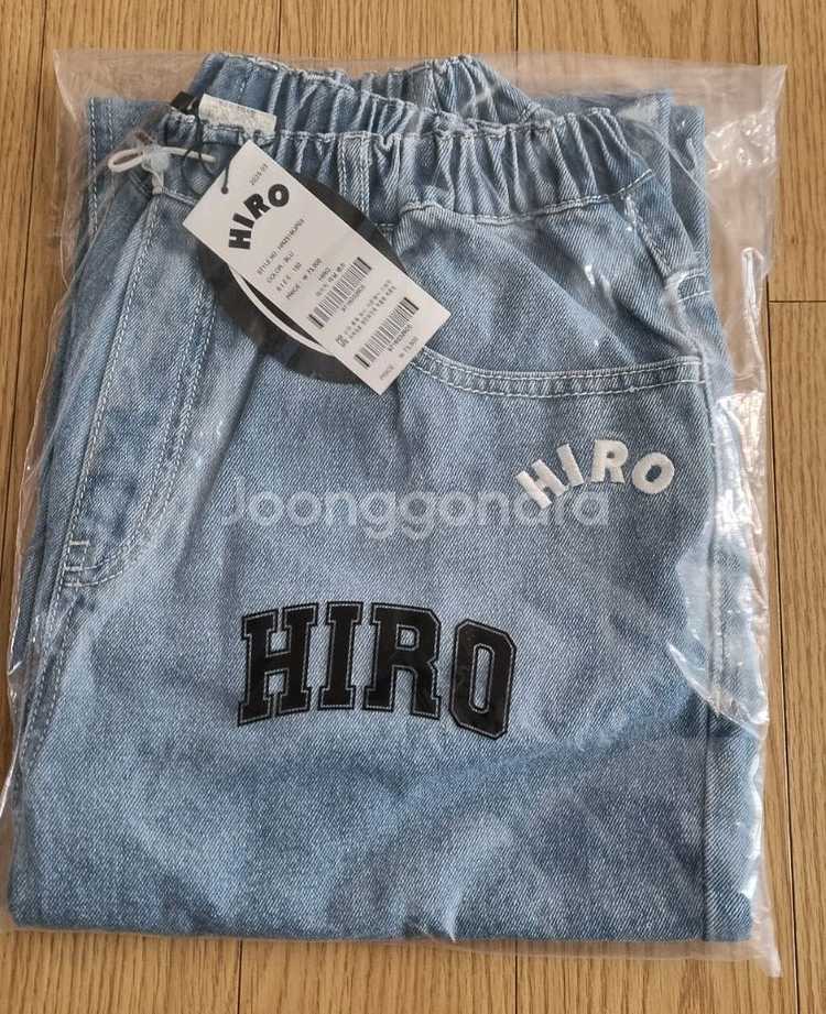 히로 데미지 데님 팬츠 블루 그레이 150--0