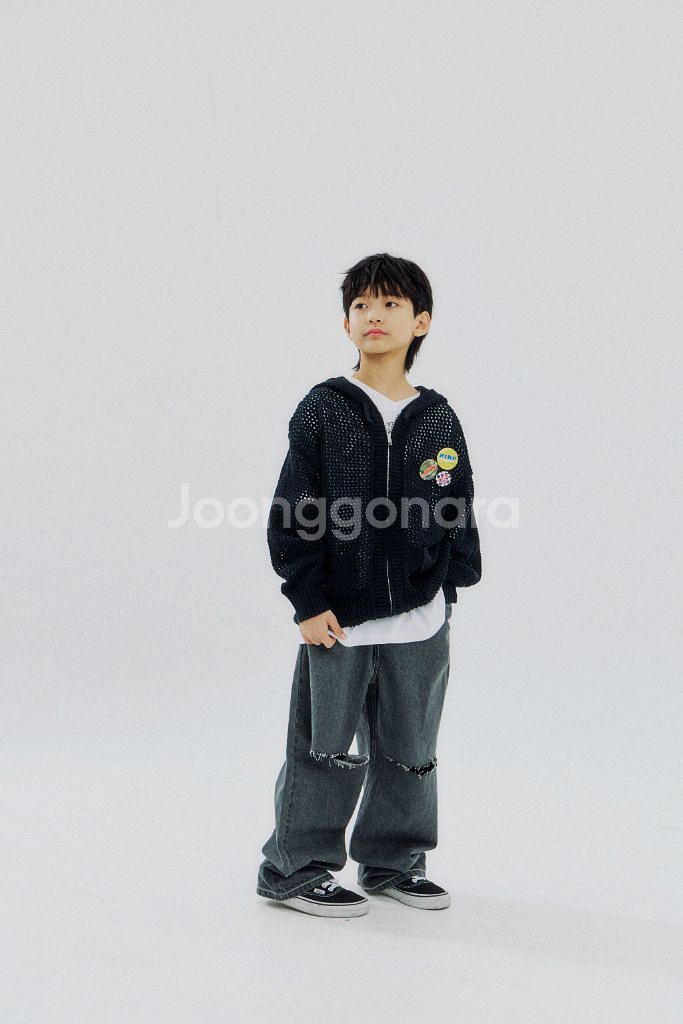 히로 데미지 데님 팬츠 블루 그레이 150--2