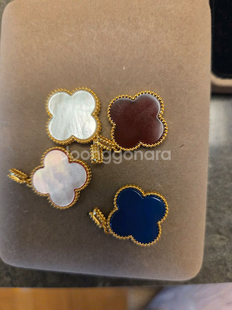 14k클로버 흰빨강파랑팬던트20mm=쎄일가--0