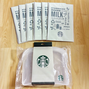 미개봉일괄)스타벅스 락앤락실리콘푸드백+우유팩업사이클링노트6개 세트