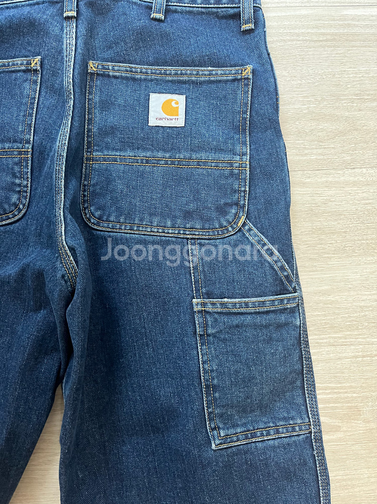 칼하트 WIP 싱글니 데님팬츠--4