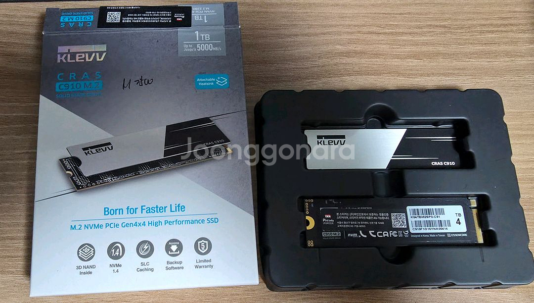 Klevv C910 단면 SSD 4TB 국내정품 발열판포함--3