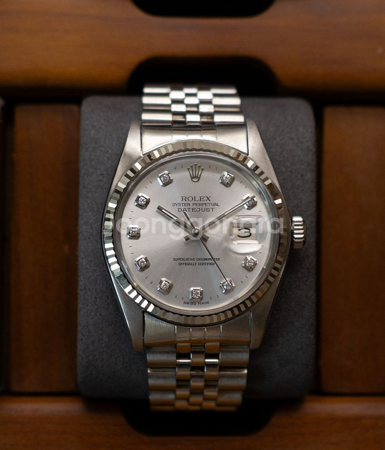 롤렉스 데이저스트 16014 실버 다이아 시계--0