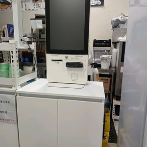 카드전용 키오스크+주방 프린터+수납장받침대