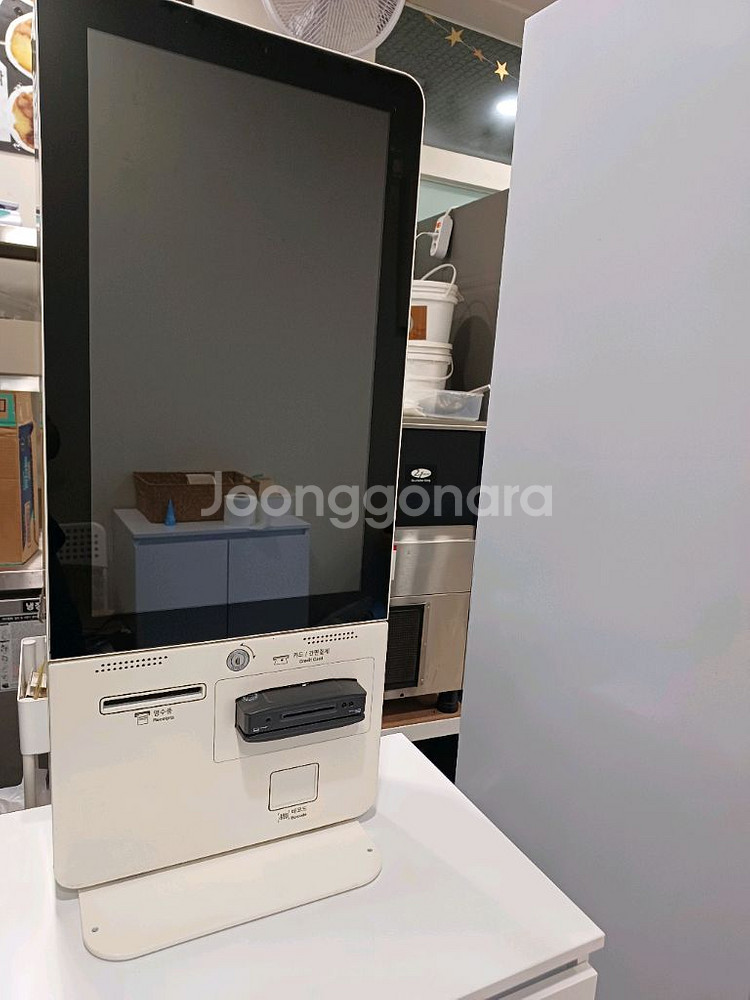 카드전용 키오스크+주방 프린터+수납장받침대--1