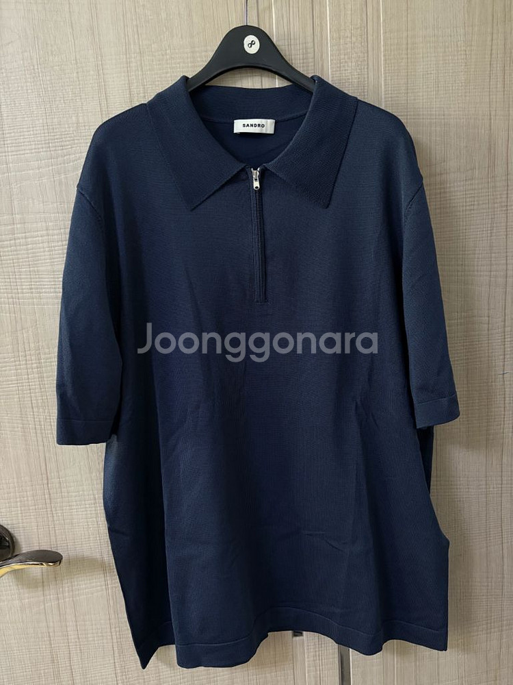 Sandro(산드로) 네이비 파블로 집업 폴로 셔츠--1