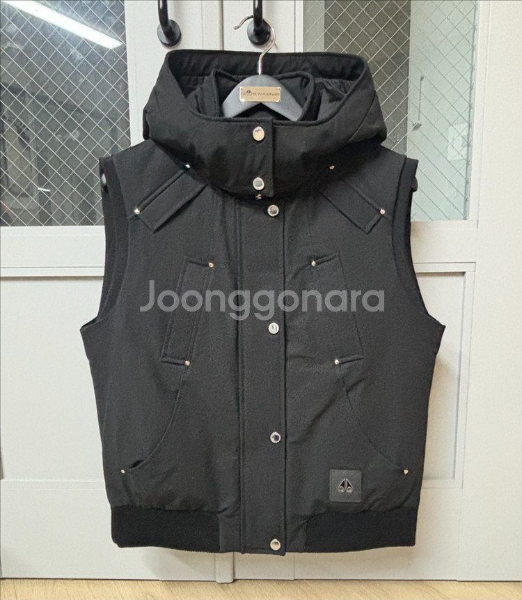 무스너클 여성 후드 패딩 베스트 조끼 M--1