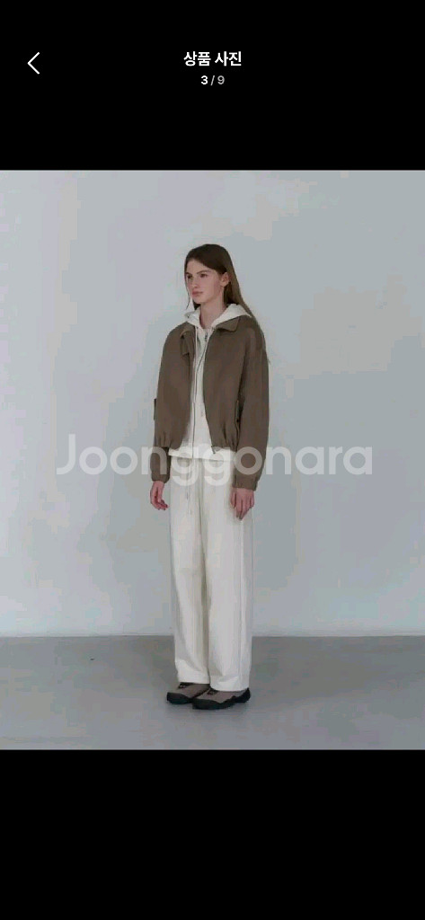 유라고 울 캐시미어 핸드메이드 블루종 자켓 숏코트 점퍼 브라운 FREE--1